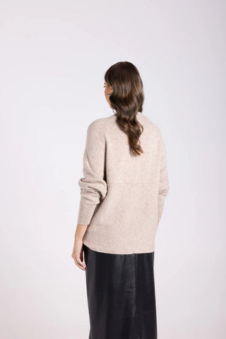 Two T's - Crossover Knit Jumper - Oat