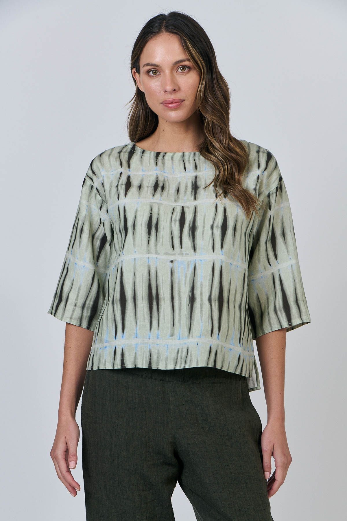 Naturals by O&J - Linen Drop Hem Top-Exposure