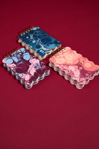 Designworks - Mix Credit Wavy Notepad - Cherry Peach Marbling