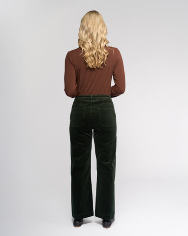 Vassalli - Market Cord Straight Leg Ankle Grazer  - Forest