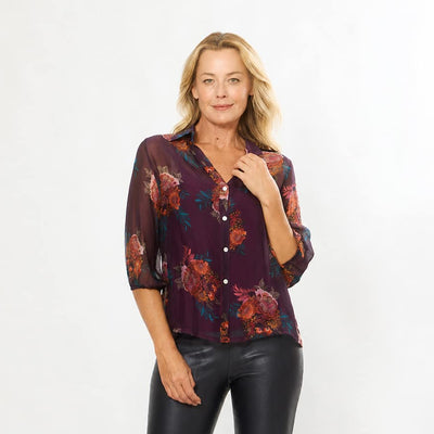 La Strada - Shirt With Cami - Orchidea Floral