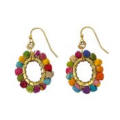 WorldFinds - Kantha Milieu Oval Earrings