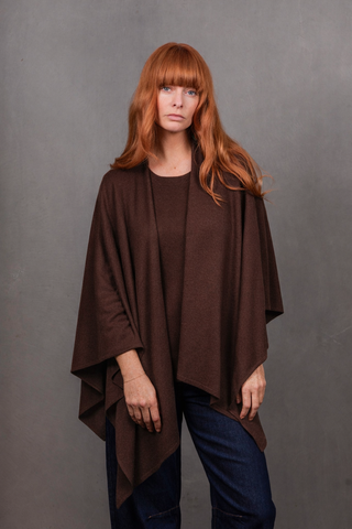 Bridge & Lord - Merino/Cashmere Wrap Topper- Chocolate