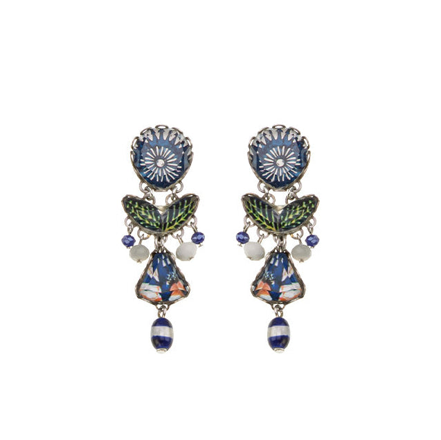 Ayala Bar - R2417 Blue Domes Set - Small Blue Earrings - Aphrodite