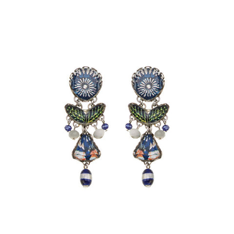 Ayala Bar - R2417 Blue Domes Set - Small Blue Earrings - Aphrodite