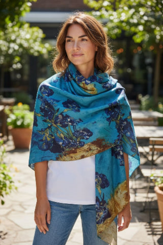 Melange - Irises Silk Scarf