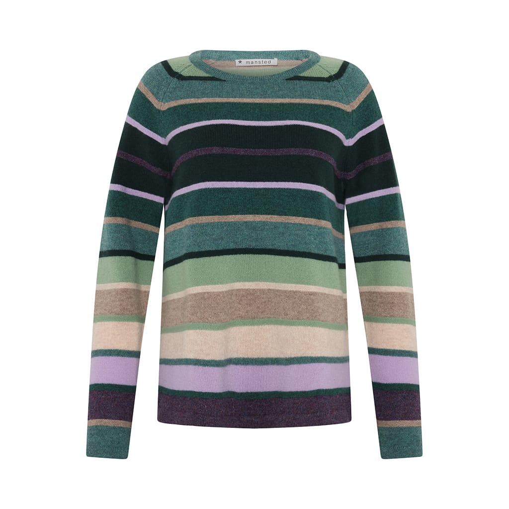 Mansted - Aline Lambswool Embroidered Crewneck Jumper - Cold Green