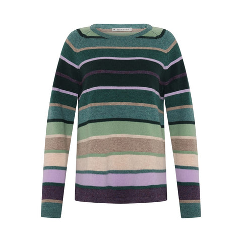 Mansted - Aline Lambswool Embroidered Crewneck Jumper - Cold Green