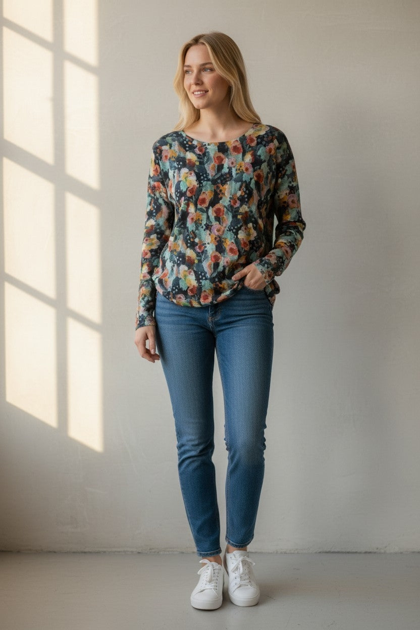 Mansted - Merle Merino Crew Neck Jumper - Cold Green