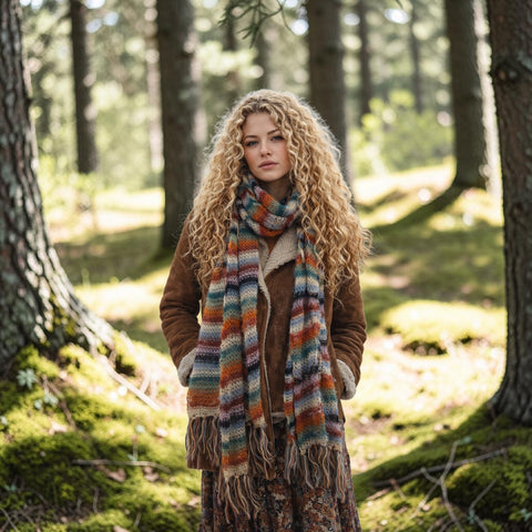 Cienna - Snowbird Mohair Striped Scarf