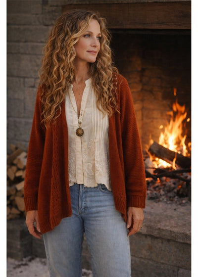 Cienna - Mohair Blend Cardigan - Scarlett