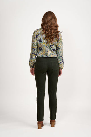 Vassalli - Slim Leg Knit Jean - Forest