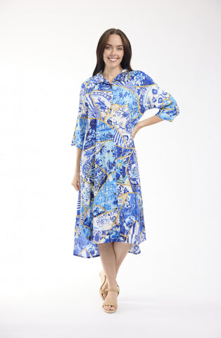 Orientique - 50 Years Rayon Shirt Dress - Oriental