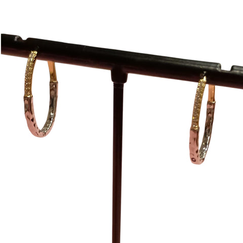 MCJewels - Two-Tone Minimal Oval Hoop Earrings