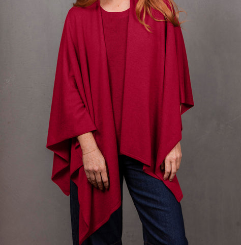 Bridge & Lord - Merino/Cashmere Wrap Topper- Cassis