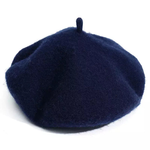 Zura - Wool Beret Hat - Navy Blue