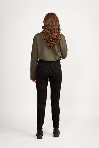 Vassalli - Skinny Leg Ankle Grazer Spot Ponti Pull On - Black