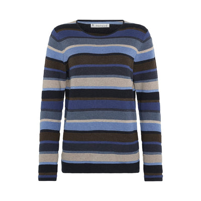 Mansted - Mathilde Eco Stripe Crew Neck Jumper - Navy