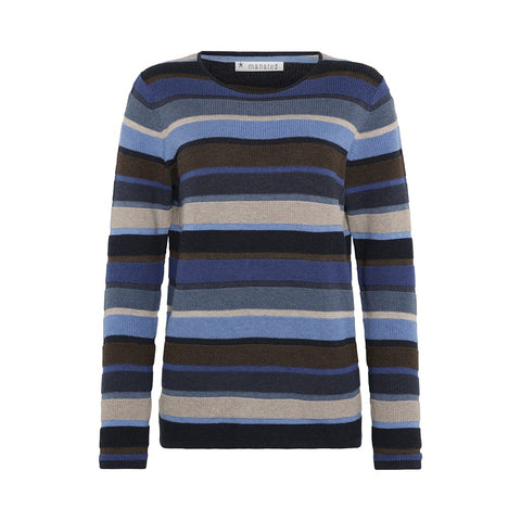Mansted - Mathilde Eco Stripe Crew Neck Jumper - Navy