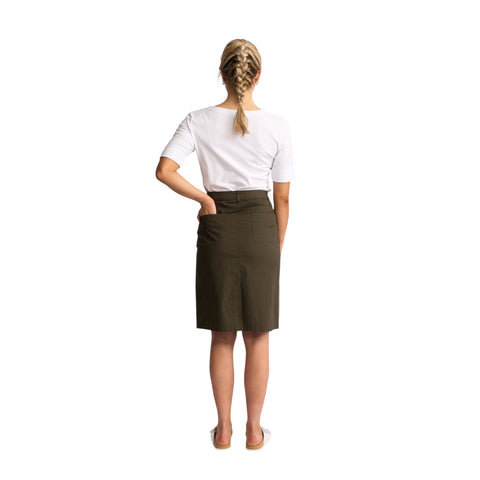Vassalli - Poppy Popin Knee Length Skirt - Khaki