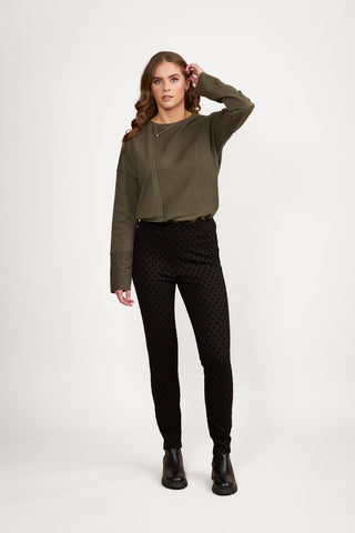 Vassalli - Skinny Leg Ankle Grazer Spot Ponti Pull On - Black