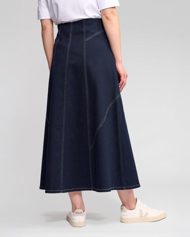 Vassalli - Akari Midi Length Skirt - Ink Denim