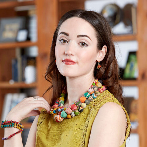 WorldFinds - Kantha Camille Drop Earrings