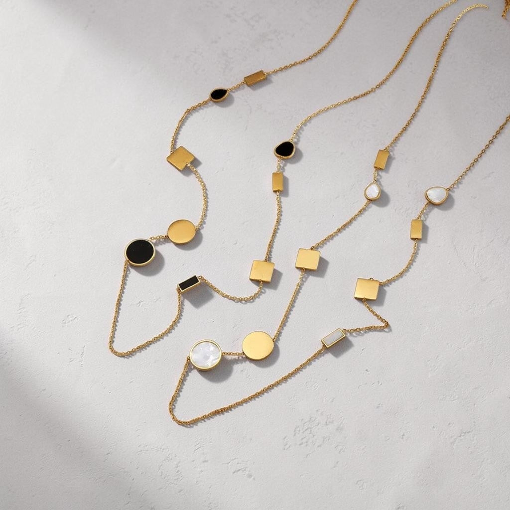 MCLuxe - Luna Geo Long Station Necklace
