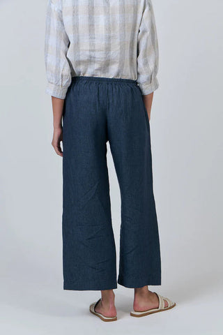 Naturals by O&J - Wide Leg Linen Pant-Poseidon