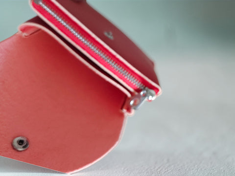 Melange - Leather Coin Purse - Red