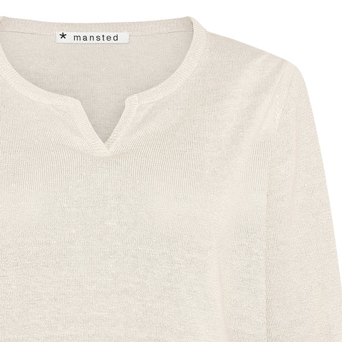 Mansted - Pia Linen/Hemp Notch Top – Light Oak