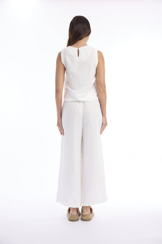 Escape by OQ - Linen Wide Leg - White