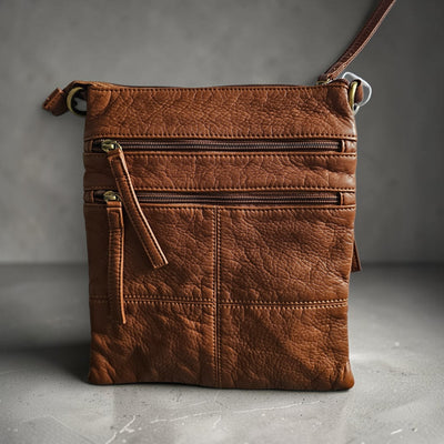 Melange - Harper - Vegan Multi Zip Crossbody Bag - Tan