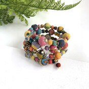WorldFinds - Kantha Winding Bauble Bracelet