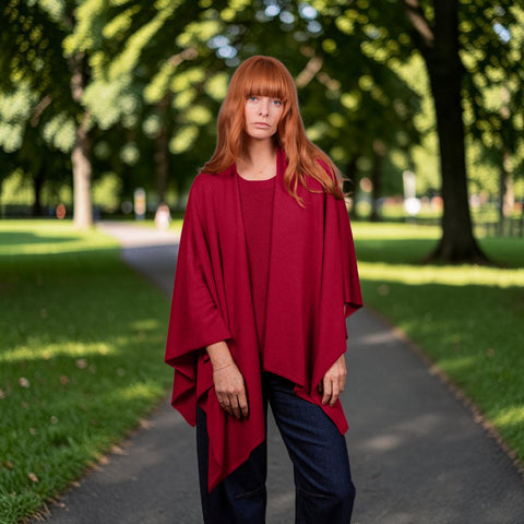 Bridge & Lord - Merino/Cashmere Wrap Topper- Cassis
