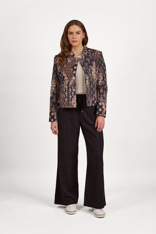 Vassalli - Collarless Short Jacket with Concealed Zip - Rapsody