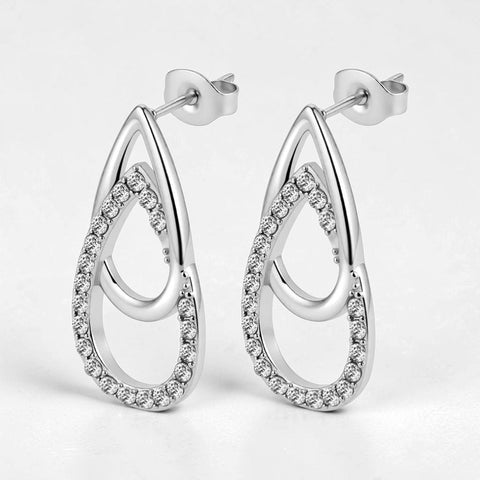 MCLuxe - Rosalie Zircon Teardrop Stud Earrings – Gold Plated