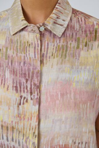Naturals by O&J - Linen Button Down Collared Top - Jardin