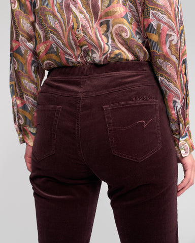 Vassalli - Bay Cord Slim Leg Pull On - Merlot