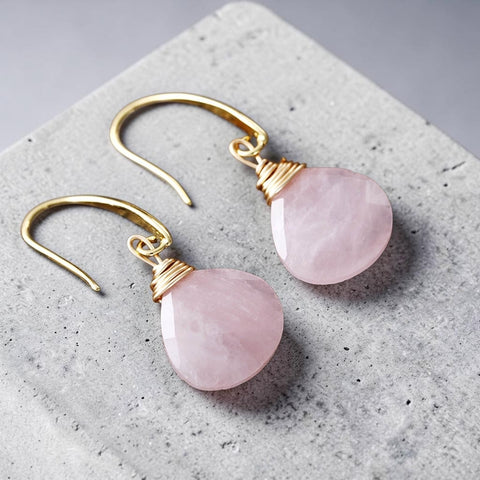 MCLuxe - Faceted Natural Stone Drop Earrings