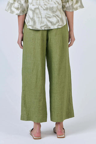 Naturals by O&J - Wide Leg Linen Pant-Moss