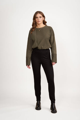 Vassalli - Skinny Leg Ankle Grazer Spot Ponti Pull On - Black