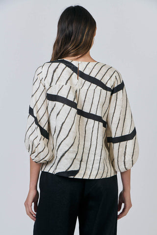 Naturals by O&J - Linen Bishop Sleeve Top-Isobars
