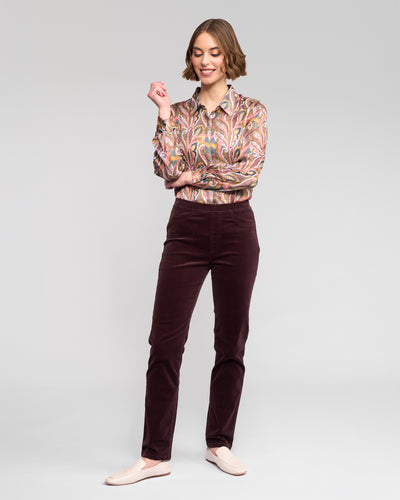 Vassalli - Bay Cord Slim Leg Pull On - Merlot