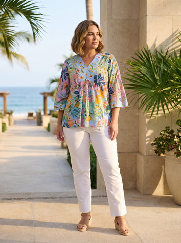 Orientique - V Neck Top - Sur Mer