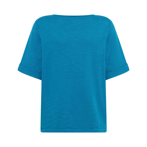 Mansted - Kat Organic Cotton Slub T Shirt - Turquoise