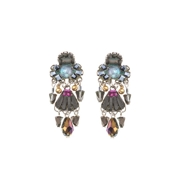 Ayala Bar - C2376 Obsidian Set, Black Beaded Earrings - Ebony