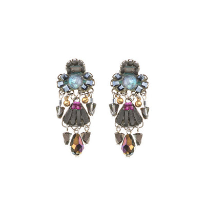 Ayala Bar - C2376 Obsidian Set, Black Beaded Earrings - Ebony