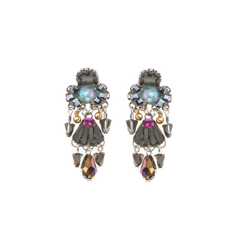 Ayala Bar - C2376 Obsidian Set, Black Beaded Earrings - Ebony