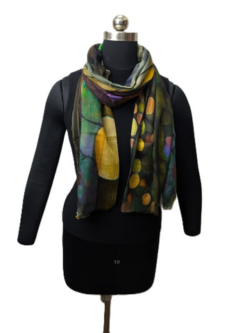 United - Wool/Silk Print Scarf - Moonlit Grove*